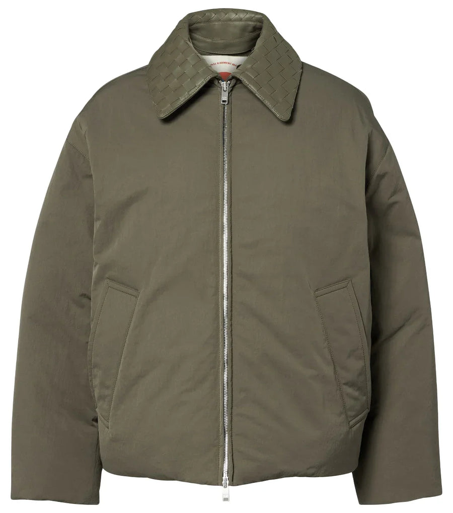 Bottega Veneta Intrecciato leather-trimmed down jacket