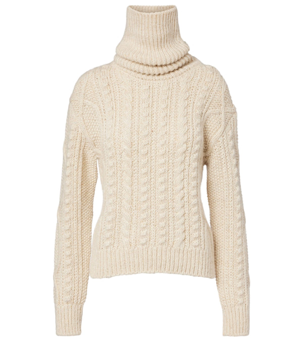 Moncler Grenoble Cable-knit wool and mohair-blend turtleneck sweater