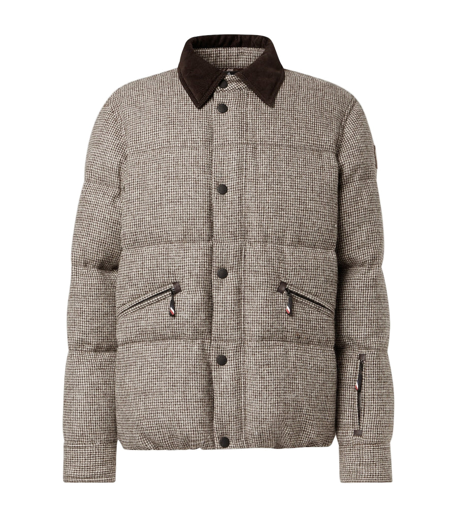Moncler Grenoble Elgon houndstooth wool down ski jacket