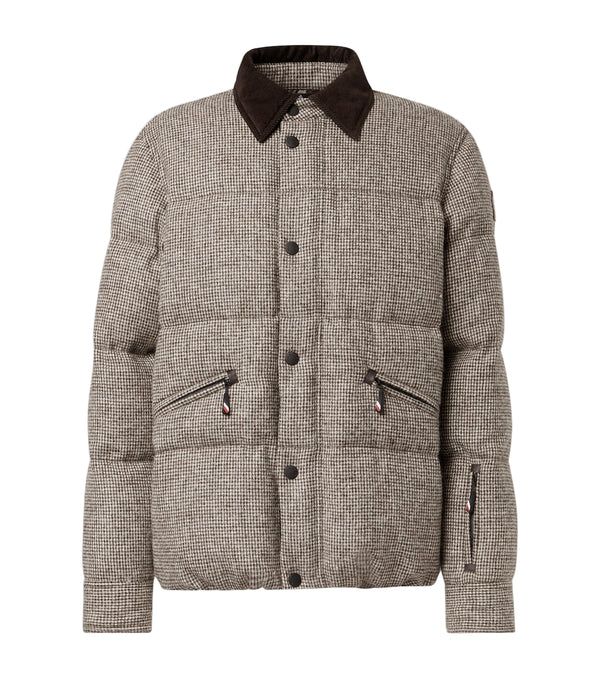 Moncler Grenoble Elgon houndstooth wool down ski jacket