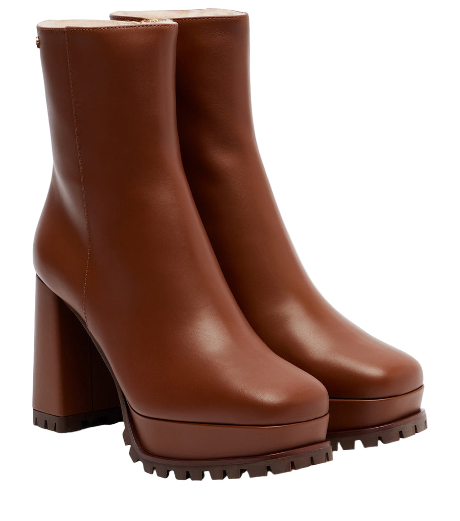 Gianvito Rossi 70 shearling-lined platform ankle boots