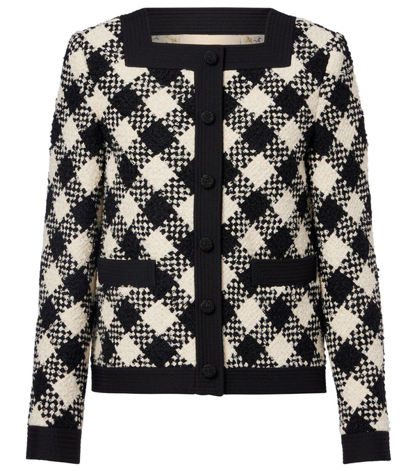 Valentino Checked ruffled tweed jacket