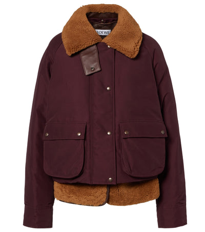 Shearling-lined cotton-blend puffer jacket
