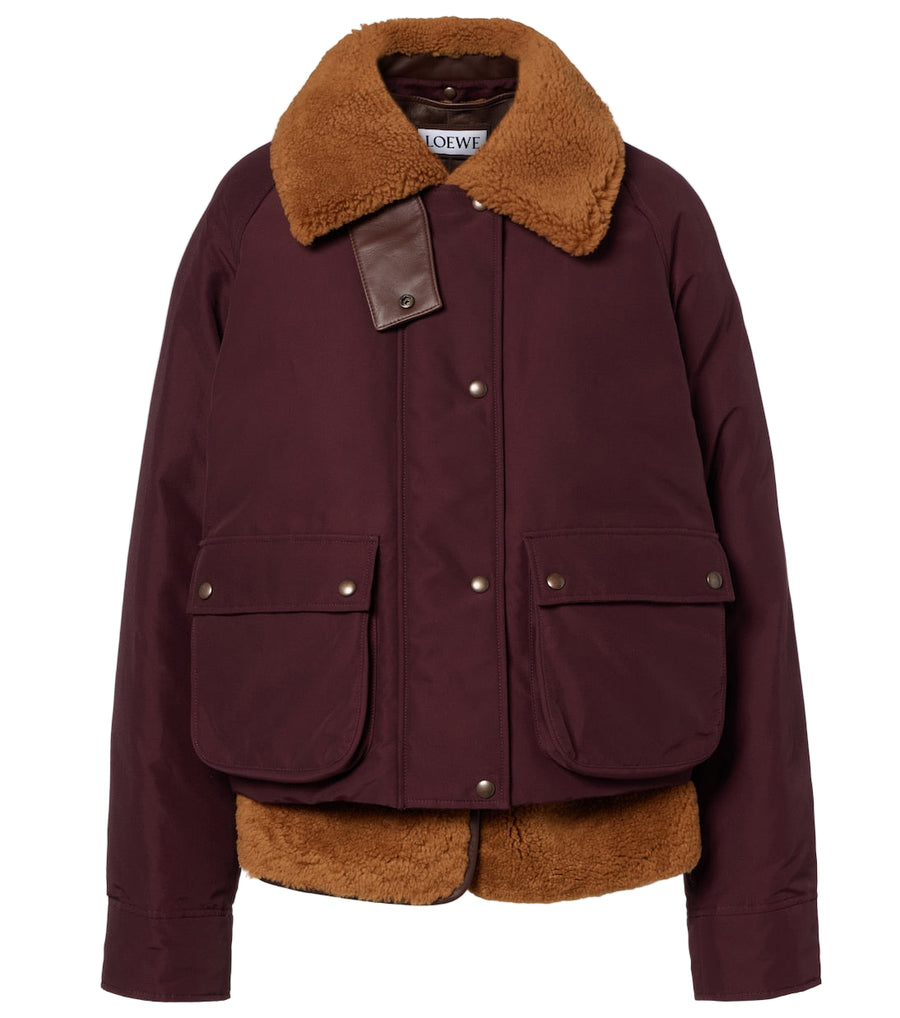 Shearling-lined cotton-blend puffer jacket