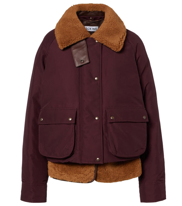 Shearling-lined cotton-blend puffer jacket