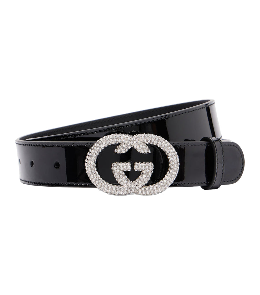 Gucci Interlocking G patent leather belt