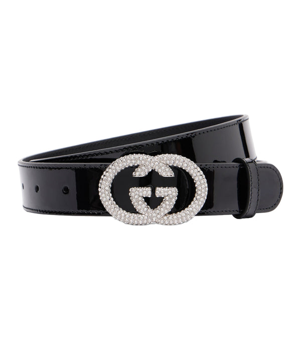 Gucci Interlocking G patent leather belt