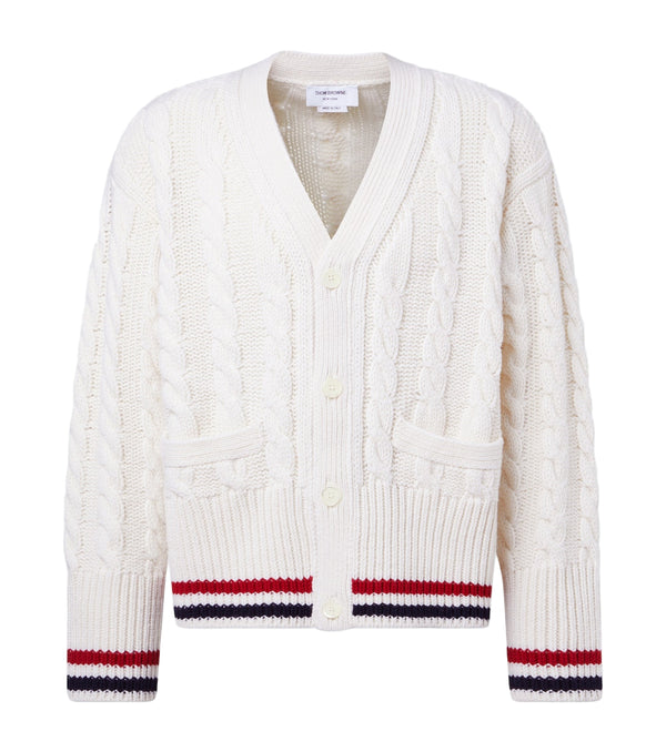 Thom Browne Cable-knit virgin wool cardigan