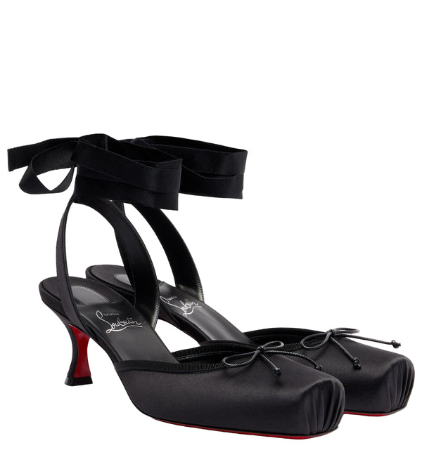 Christian Louboutin Cassia 55 satin slingback pumps