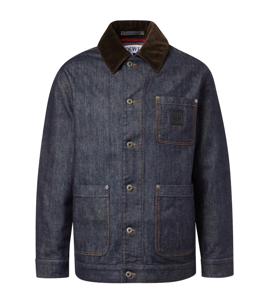 Loewe Corduroy-trimmed denim jacket