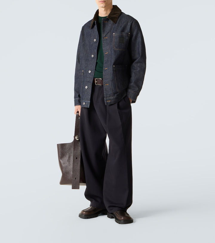 Corduroy-trimmed denim jacket