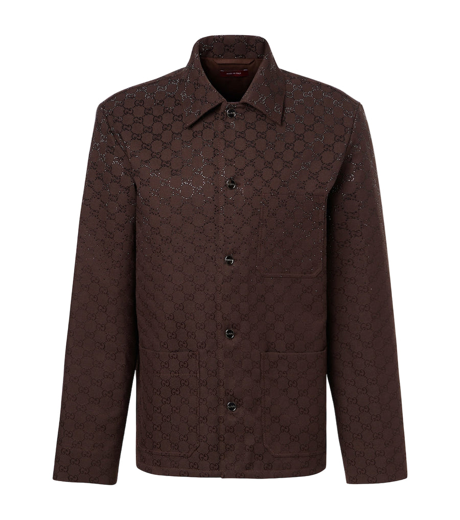 Gucci GG embellished cotton-blend blouson jacket