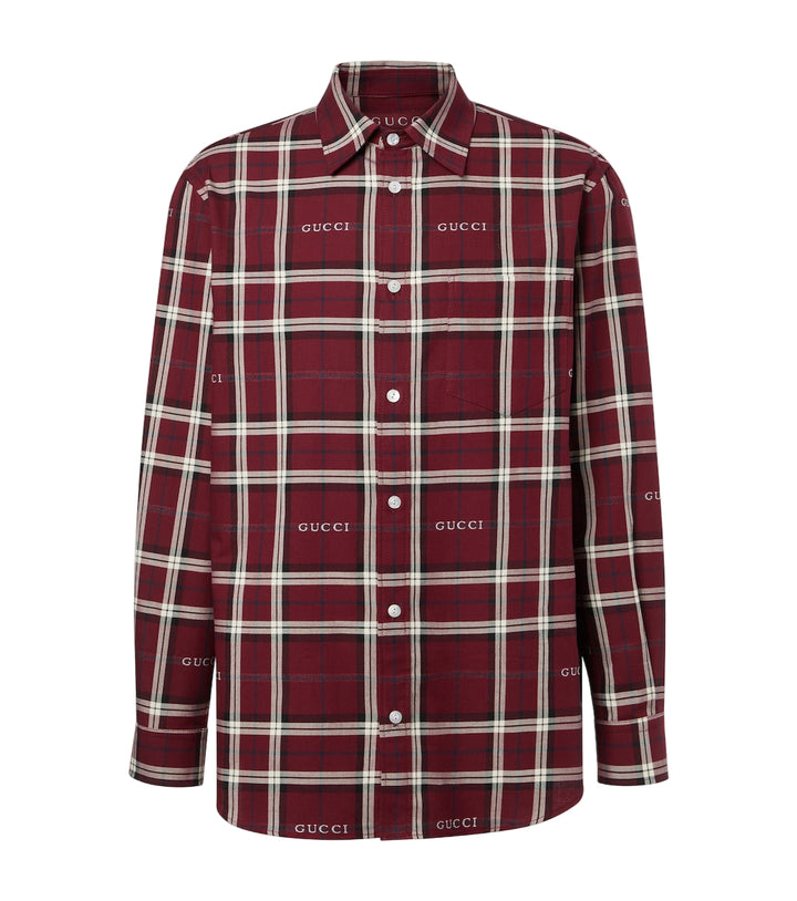 Gucci Script plaid cotton jacquard shirt