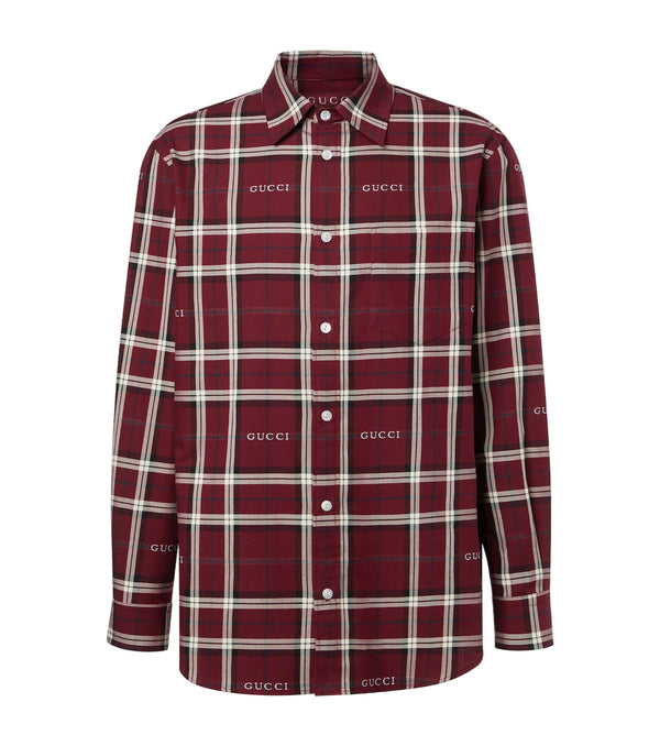Gucci Script plaid cotton jacquard shirt