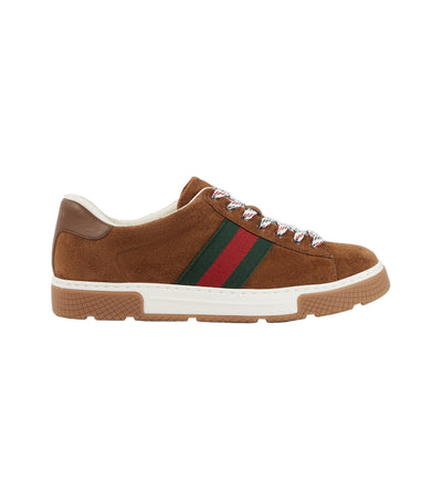 Gucci Ace Web Stripe suede sneakers | Gucci