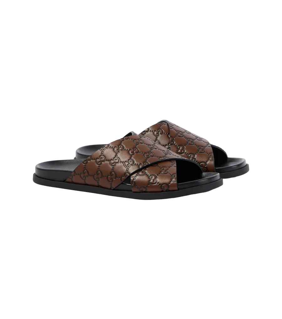 Gucci GG leather slides sandals