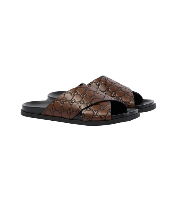 Gucci GG leather slides sandals