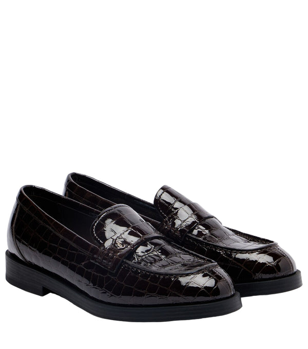 Jimmy Choo Ivy croc-effect patent leather loafers