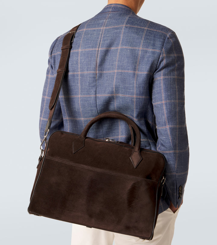 Métier Closer Slim suede briefcase
