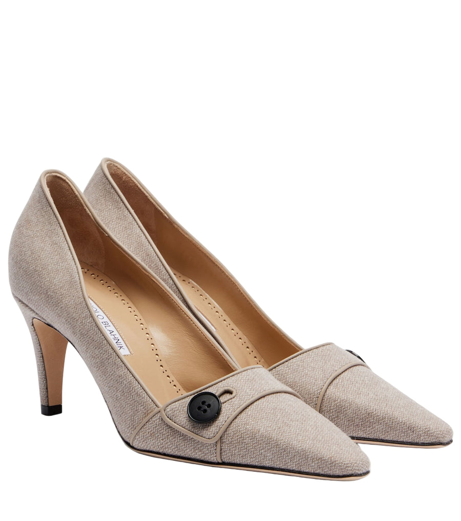 Manolo Blahnik Lulumae 70 herringbone pumps