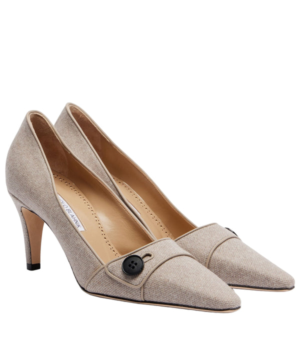 Manolo Blahnik Lulumae 70 herringbone pumps