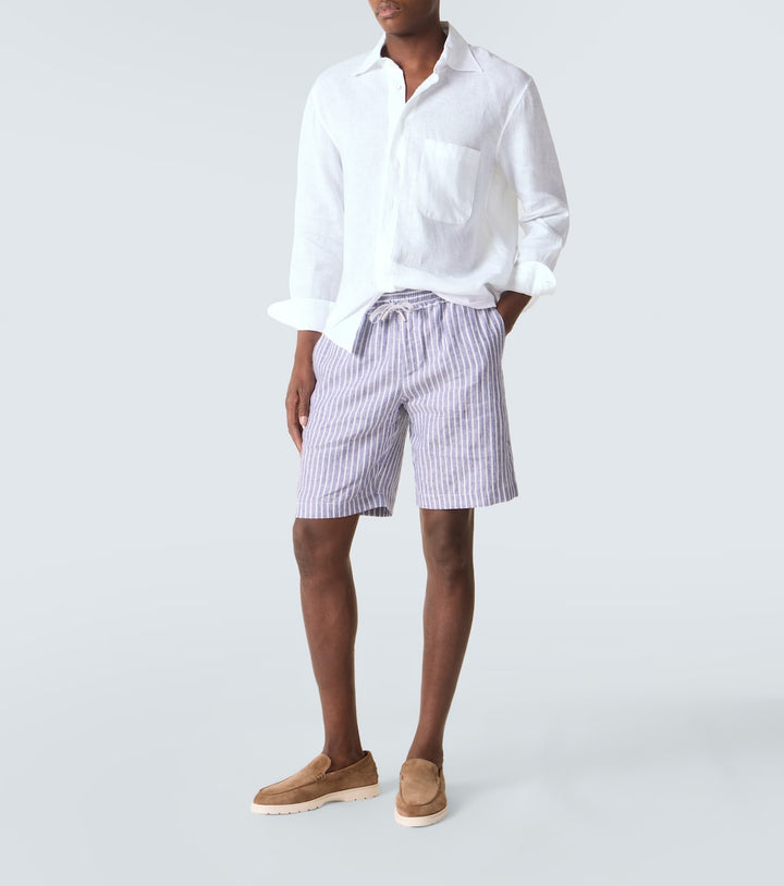Fedeli Alfa striped linen Bermuda shorts