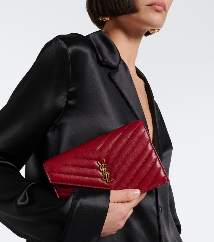 Saint Laurent Cassandre leather wallet on chain
