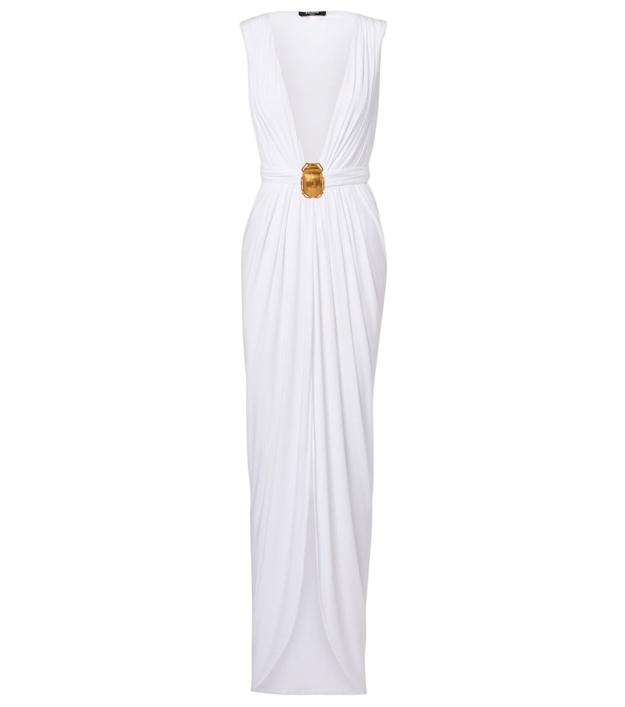 Balmain Embellished jersey maxi dress