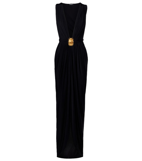 Balmain Embellished jersey maxi dress