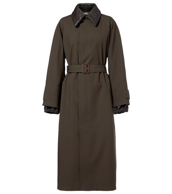 Bottega Veneta Leather-trimmed trench coat