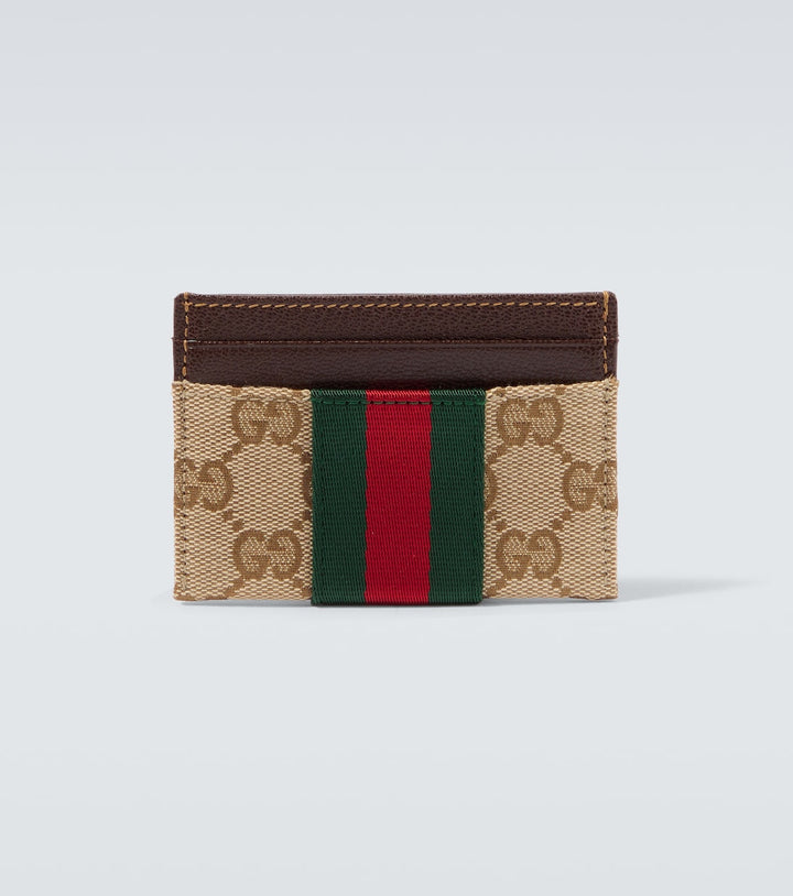 Gucci GG Canvas Web Stripe card holder