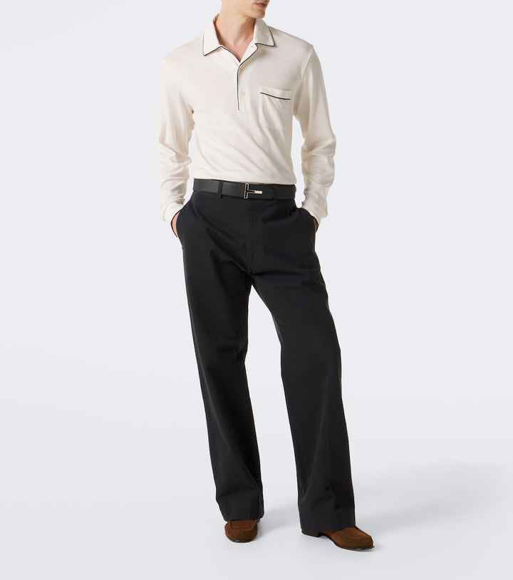 Tom Ford Silk and cotton piqu e polo shirt