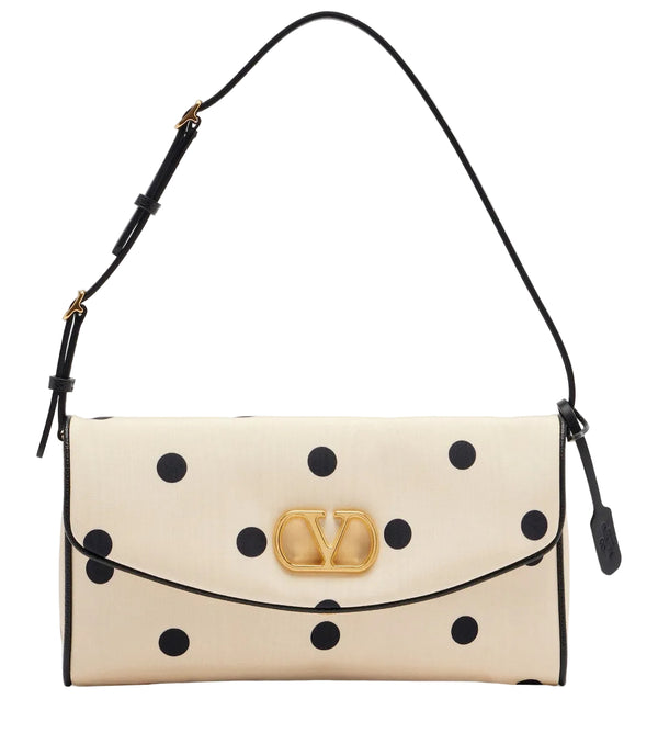 Valentino Garavani DeVain Small polka-dot satin shoulder bag