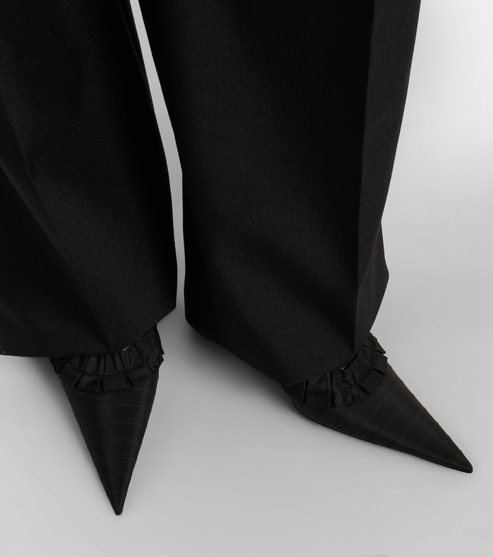 Madeleine ruffled taffeta mules