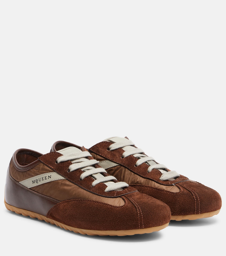 McQueen Boxe Suede-Trimmed Sneakers