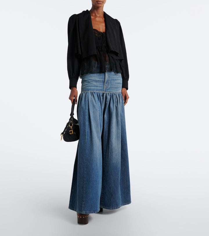 Chloé Pleated wide-leg jeans