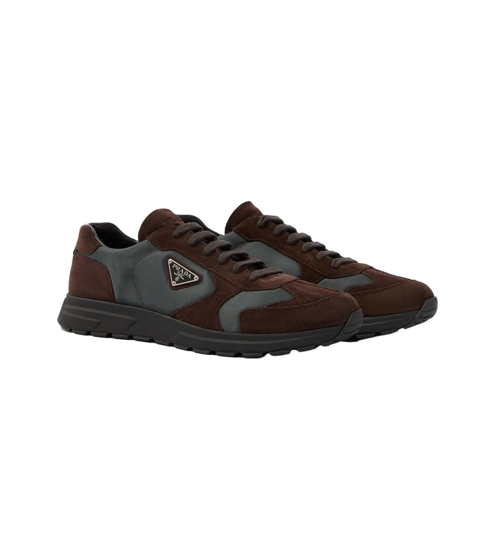 Suede-trimmed sneakers