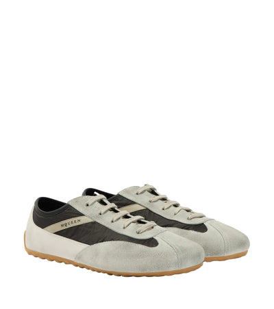 McQueen Boxe suede-trimmed sneakers
