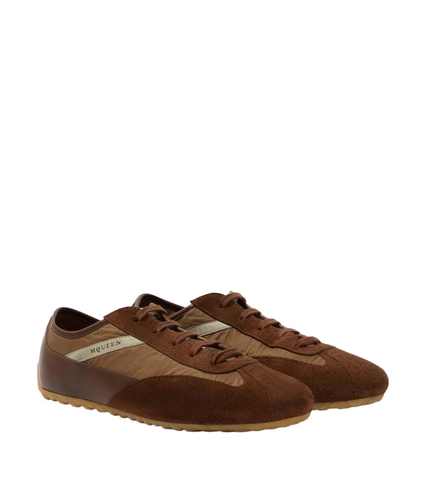 McQueen Suede-trimmed sneakers