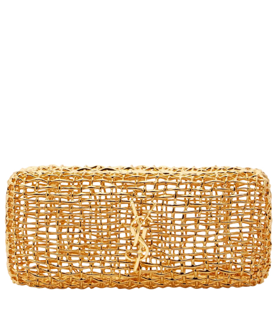 Saint Laurent Evening Small woven metal clutch