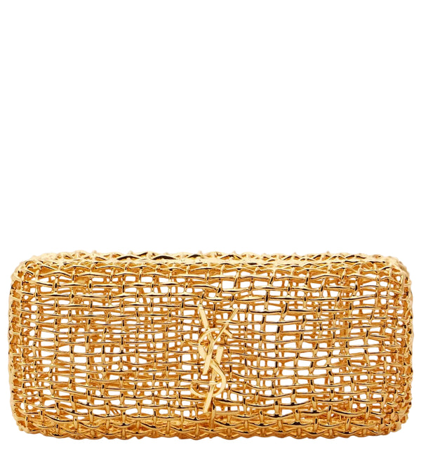 Saint Laurent Evening Small woven metal clutch