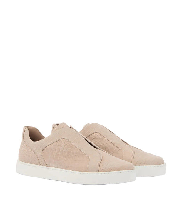 Manolo Blahnik Agilio croc-effect leather slip-on sneakers