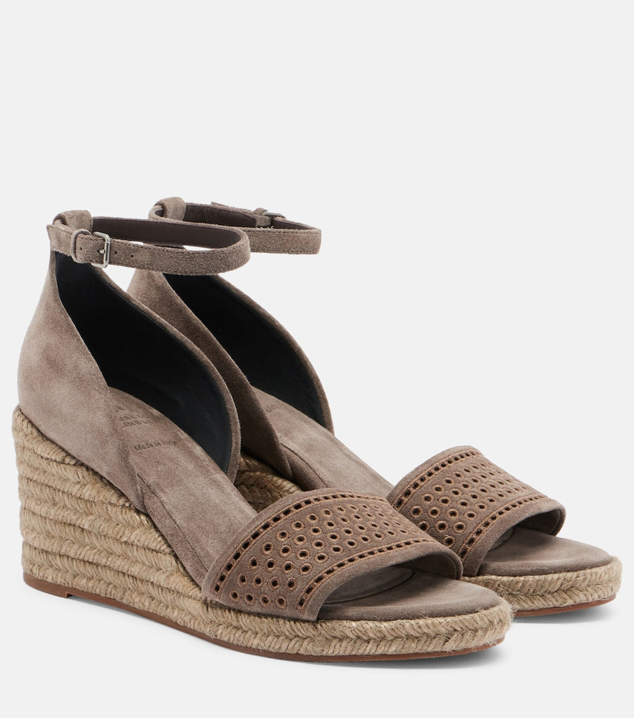 Brunello Cucinelli Suede Espadrille Wedges