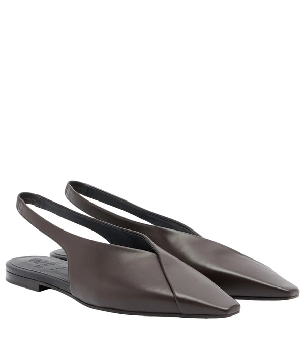 Brunello Cucinelli Leather slingback flats