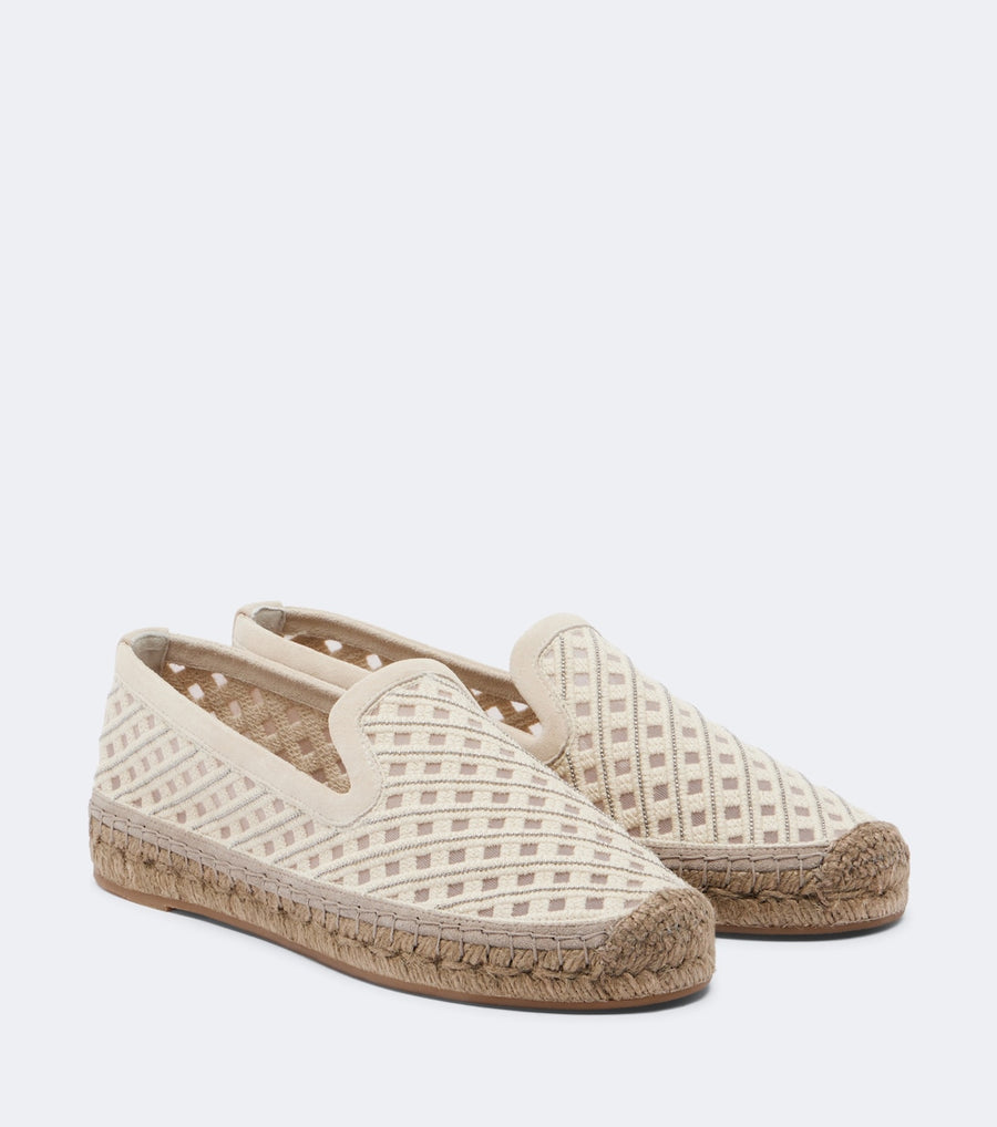 Brunello Cucinelli Monili suede-trimmed canvas espadrilles