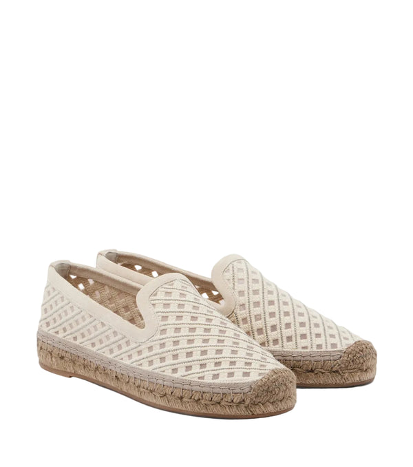 Brunello Cucinelli Monili suede-trimmed canvas espadrilles