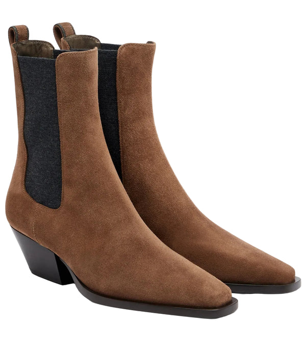 Brunello Cucinelli Monili Suede Chelsea Boots