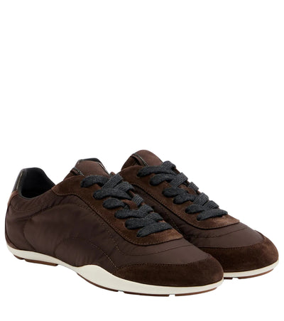 Brunello Cucinelli Monili suede-trimmed sneakers