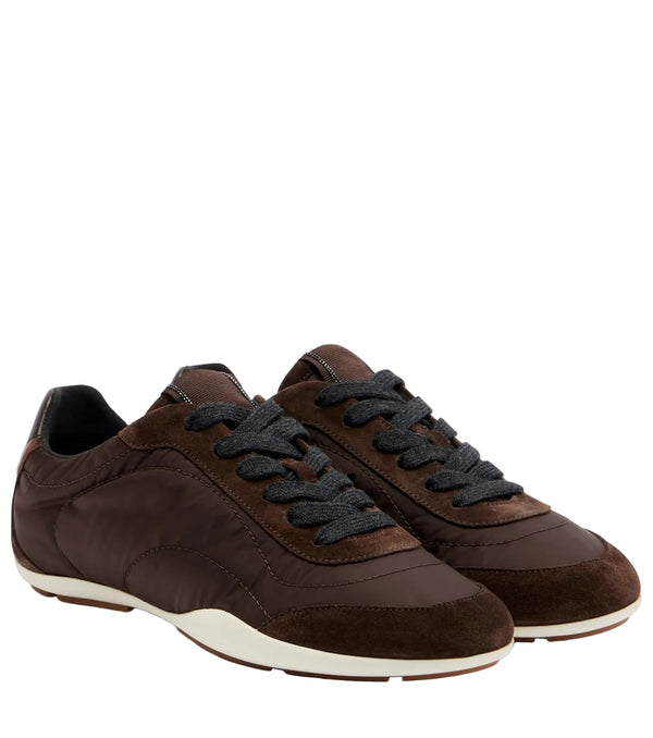 Brunello Cucinelli Monili suede-trimmed sneakers