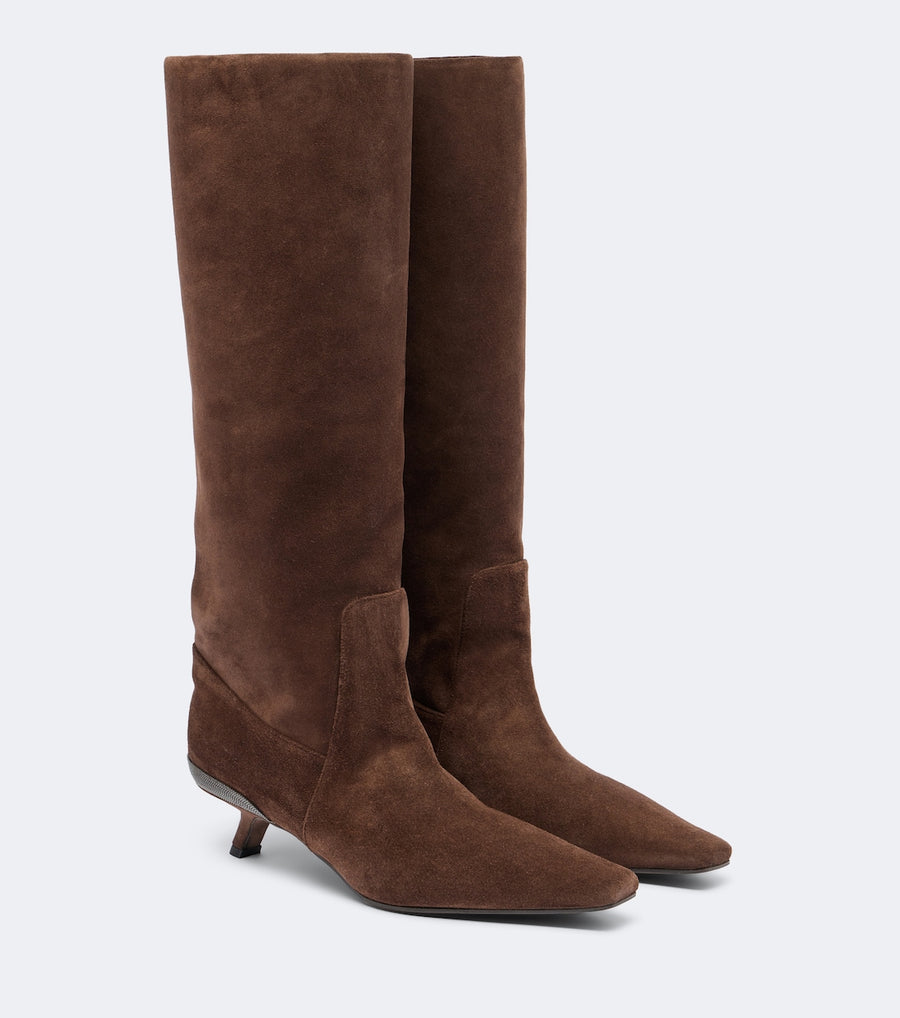 Brunello Cucinelli Monili suede knee-high boots
